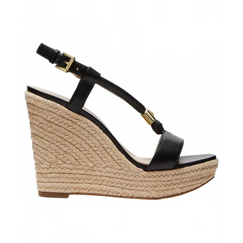NEW MICHAEL KORS women's annie wedge sandals in black